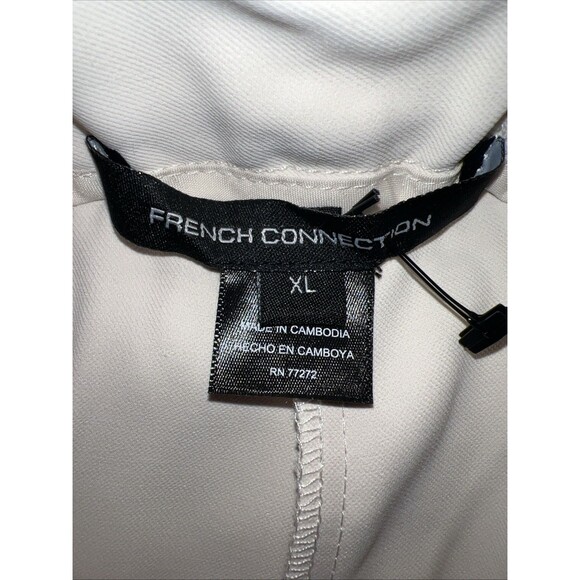 French Connection Women Wide Leg Trouser Color Cream XL Office Casual Preppy NWT - Picture 10 of 16